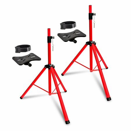 5 CORE 5 Core Speaker Stands Pair Tripod Tall DJ Studio Monitor 72" Pole Mount Red SS ECO 2PK RED WoB